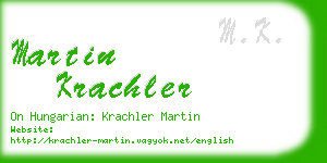 martin krachler business card